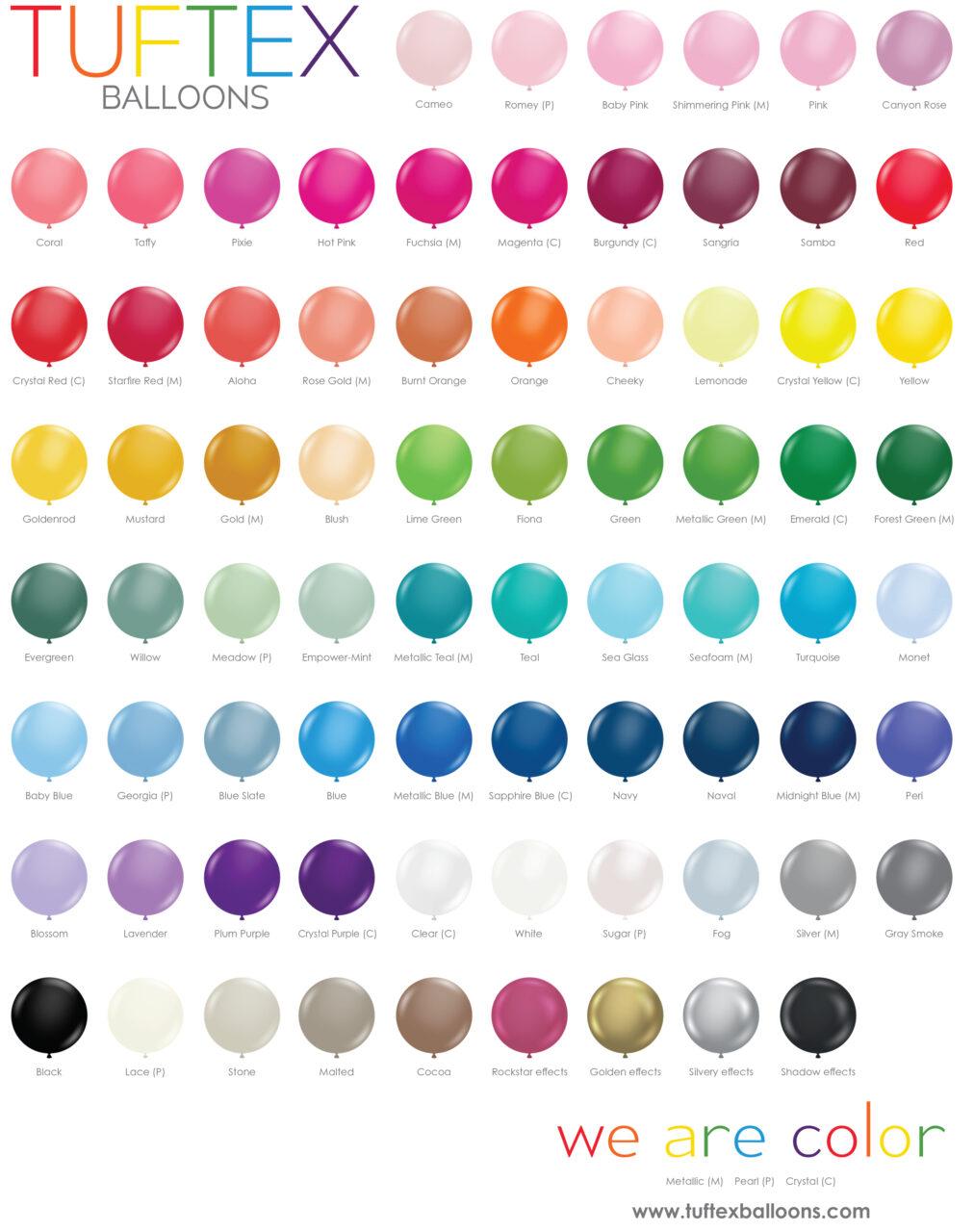 Full balloon color chart
